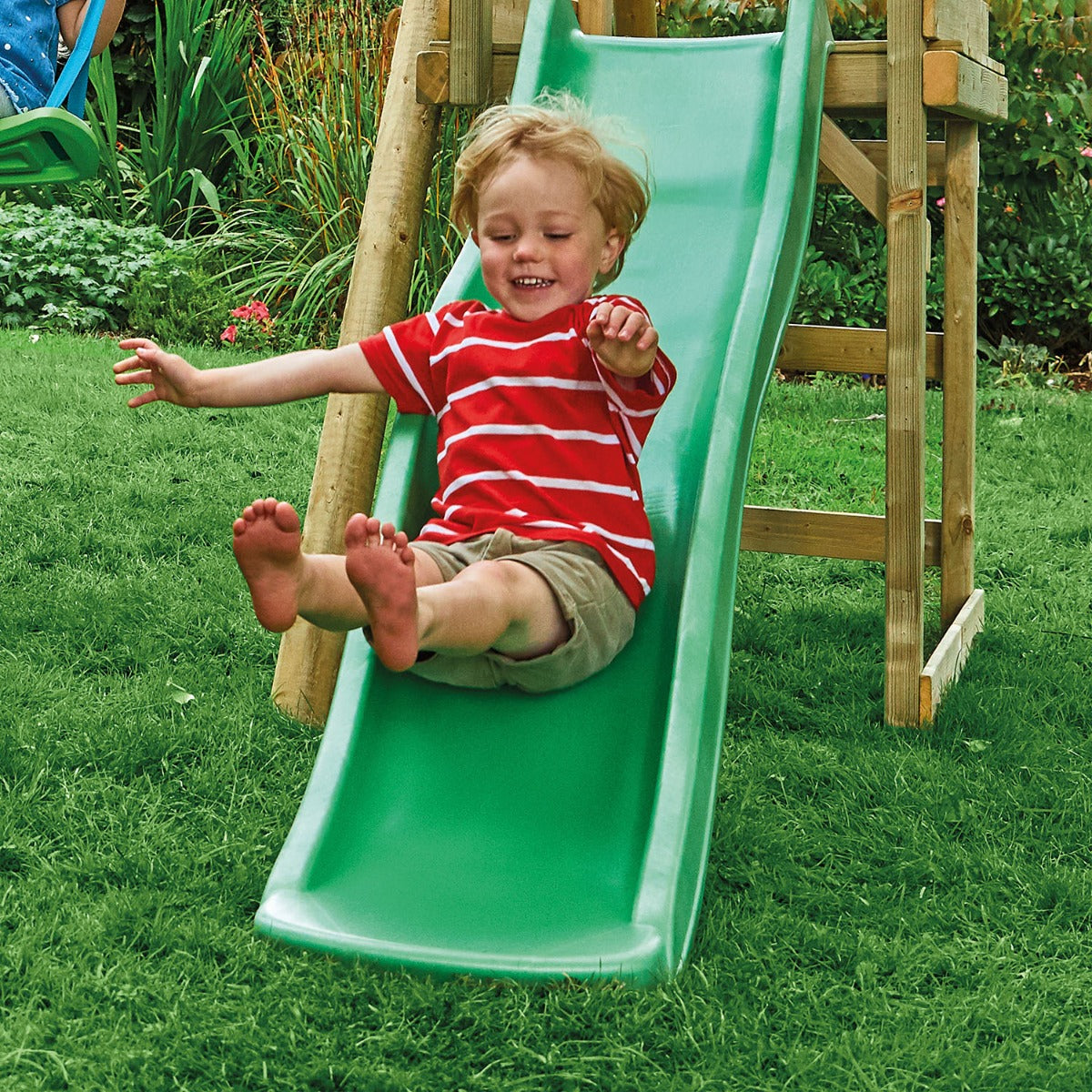 TP Robin Wooden Compact Swing and 6ft Slide Set - 5021854908903