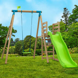 TP Merlin Wooden Compact Swing and 8ft Slide Set - 5021854908927