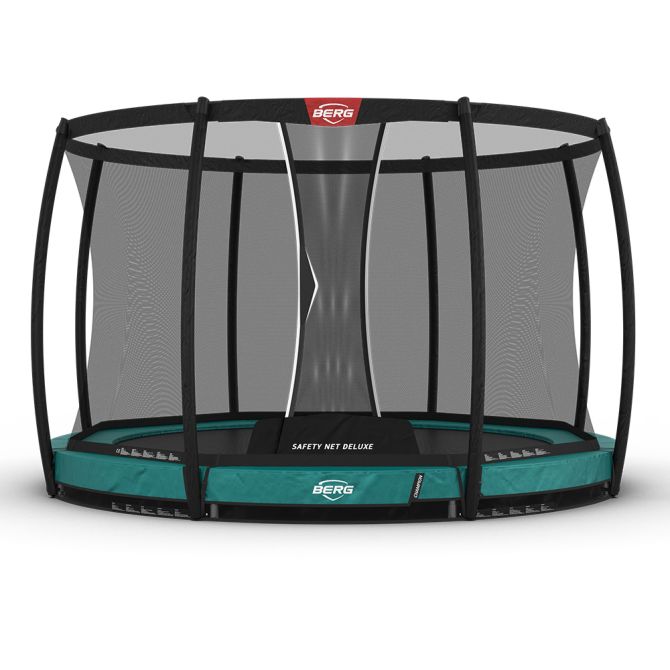 Bil Slid Recollection BERG INGROUND CHAMPION 330 Green with SAFETY NET DELUXE - BERG trampoline  on display - Outdoor Play Equipment