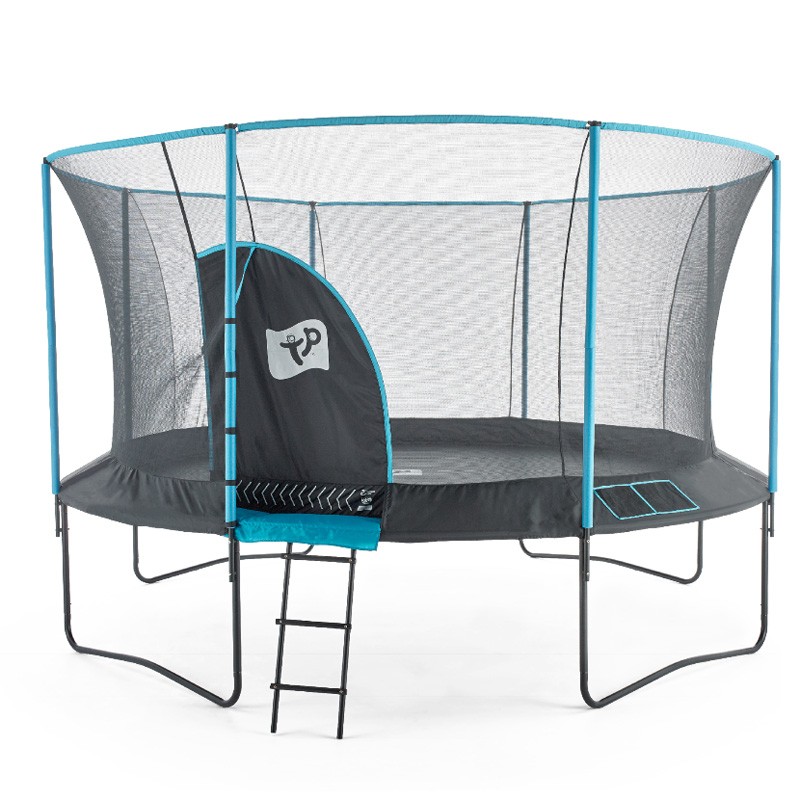 Tp 14ft Genius Round Blue Trampoline With Igloo Door Outdoor Play Equipment