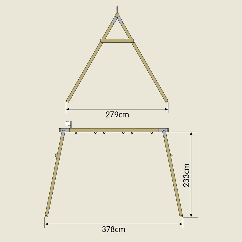 Tp Knightswood Triple Wooden Swing Frame Set 2 Tp 803 Set
