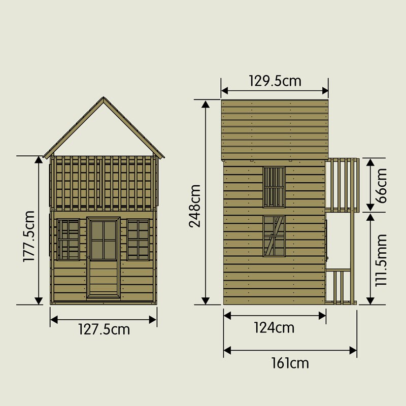 Tp Loft Wooden Playhouse 370p On Display At Wicken Toys Tp Loft Wooden Playhouse Foot Print