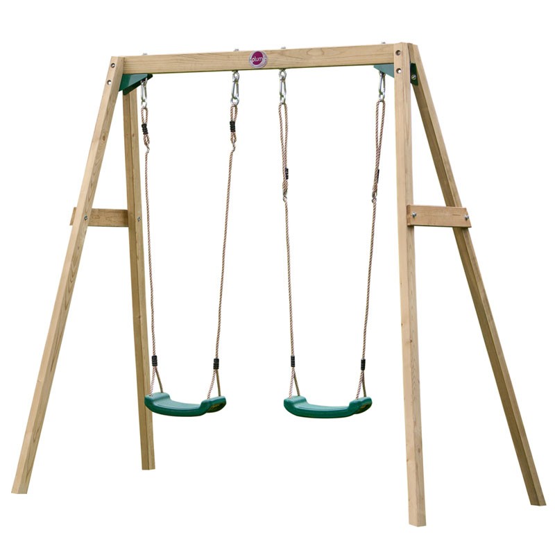 Plum Wooden Double Swing Set Only 129 95 Outdoor Play Equipment Plum Wooden Double Swing Set Including 2 Moulded Seats