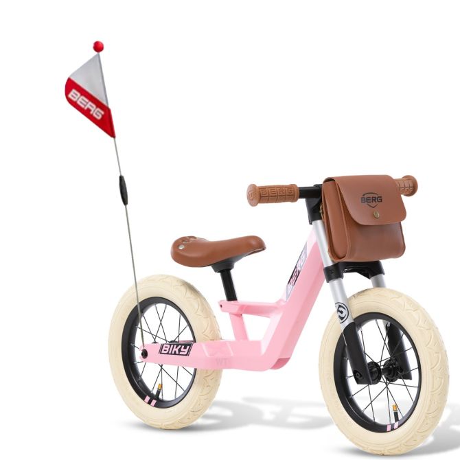 Pink balance bike with basket 2025