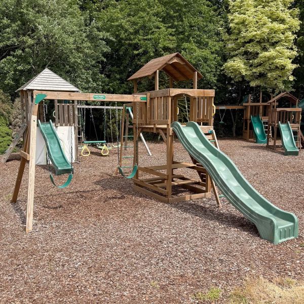 Playtime Spring Hill Wooden Climbing Frame with Monkey Ladder - Ex-Display