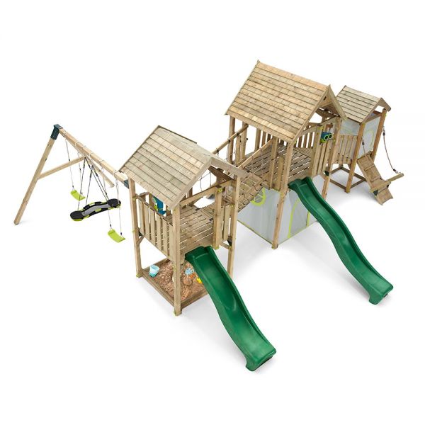 Wildebeest Play set with three towers, two bridge's and a swing section