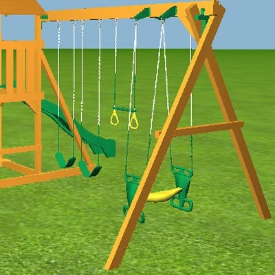 4 position 9ft high beam swing, swing seats are sold separately.