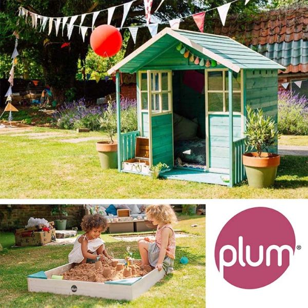 Plum Deckhouse Wooden Playhouse & Junior Wooden Sandpit Combo