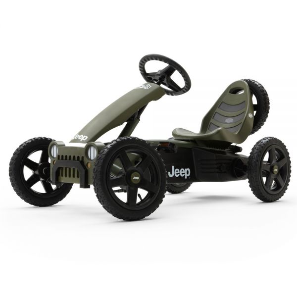 BERG Jeep adventure go kart with brake free wheel, air tyres and a spare wheel!