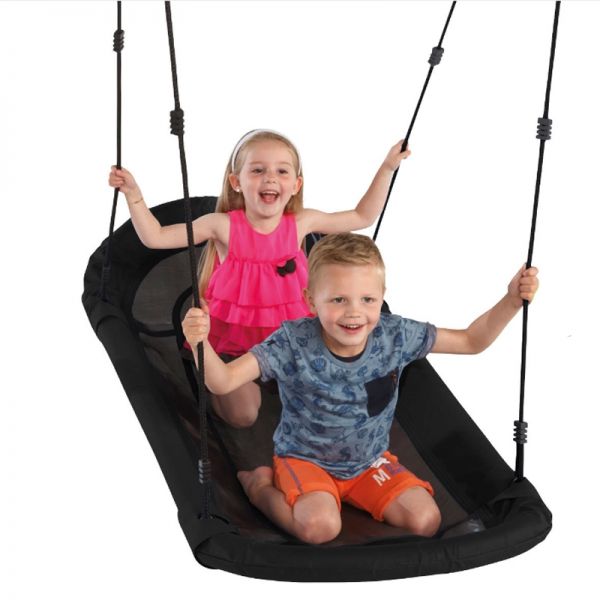 Oval nest swing for one or two users - only needs the space of one standard swing seat.