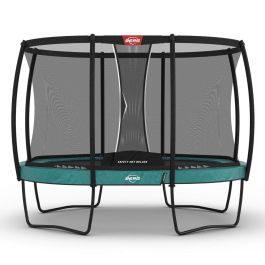 BERG GRAND CHAMPION 350 green with deluxe safety net BERG trampoline on display Outdoor Play Equipment