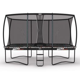 BERG Ultim Pro Bouncer Regular 500 with Safety Net DLX XL BERG trampoline on display Outdoor Play Equipment
